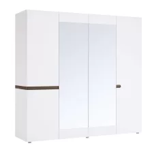   Szekrény, fehér extra magas fényű HG/sonoma tölgy sötét trufla, LYNATET TYP 23