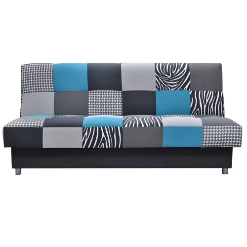 Kanapé ágyfunkcióval és ágyneműtartóval, szövet türkiz, ALABAMA