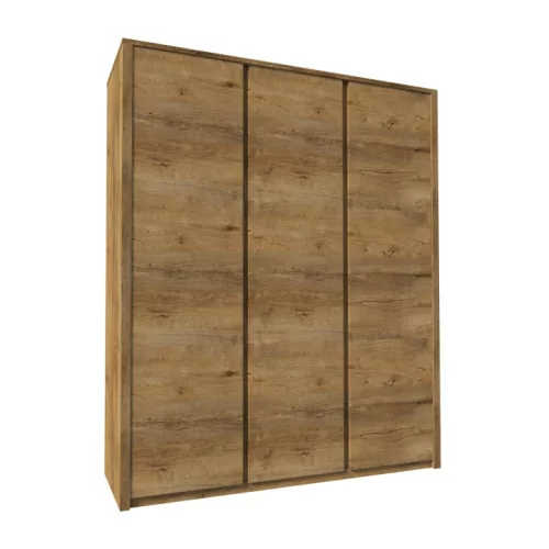 háromajtós szekrény, sötét tölgy lefkas, MONTANA S3D