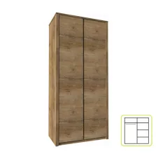 kétajtós szekrény, sötét tölgy lefkas, MONTANA S2D