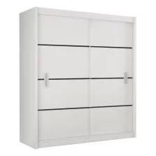 Szekrény tolóajtóval, fehér/fekete, MERINA 203