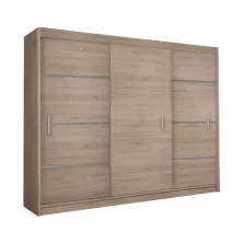 Szekrény tolóajtóval, tölgy sonoma/szürke, MERINA 250