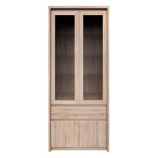  Vitrines szekrény, DTD laminált, tölgy sonoma, NORTY TYP 3