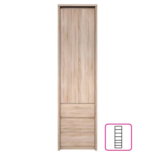 Könyvespolc, DTD laminált, tölgy sonoma, NORTY TYP 5