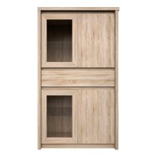   Vitrines szekrény, DTD laminált, tölgy sonoma, NORTY TYP 7