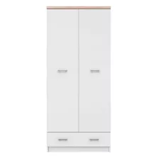   kétajtós szekrény 2D1S, fehér/tölgy sonoma, TOPTY TYP 01