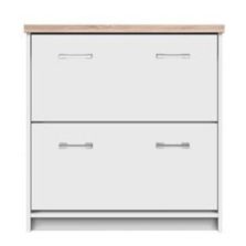   Cipősszekrény 2k, DTD laminált, fehér/tölgy sonoma, TOPTY TYP 11