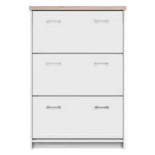   Cipősszekrény 3k, DTD laminált, fehér/tölgy sonoma, TOPTY TYP 10