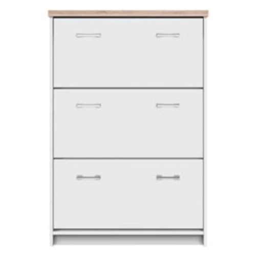 Cipősszekrény 3k, DTD laminált, fehér/tölgy sonoma, TOPTY TYP 10