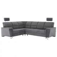   Kinyitható ülőgarnitúra, szürke szövet, balos, SANTIAGO