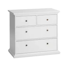 Komód, DTD fóliázott/MDF festett, fehér, PARIS 76716