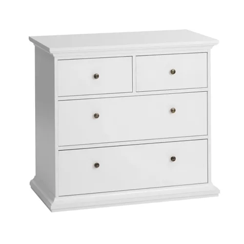 Komód, DTD fóliázott/MDF festett, fehér, PARIS 76716