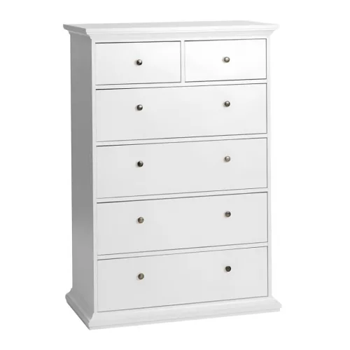 Komód, DTD fóliázott/MDF festett, fehér, PARIS 76718