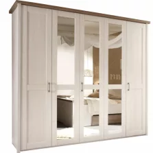   5-ajtós szekrény, DTD fóliázott, sonoma tölgy trüffel/mandulafenyő fehér, LUMERA