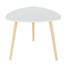 Konzolasztal, fehér/természetes fa TAVAS