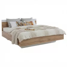 Dupla ágy, 180x200, tölgy wotan/fehér, GABRIELA