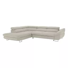 Sarokülőgarnitúra, szürke-bézs taupe, balos, FABIA