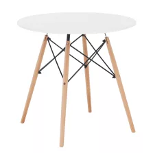 Étkezőasztal, fehér/bükk, átmérő 60 cm, GAMIN NEW 60