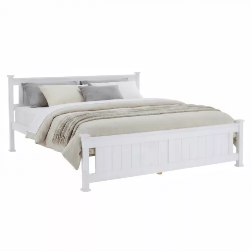 Ágy ágyráccsal, fenyő/fehér, 160x200 LUCAS NEW