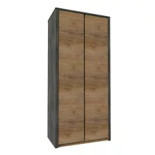   Szekrény kétajtós, tölgy lefkas sötét/smooth szürke, MONTANA S2D