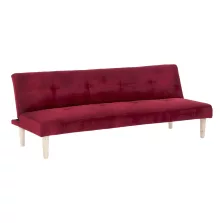 Kanapé széthúzhatós,  bordó/tölgy, ALIDA