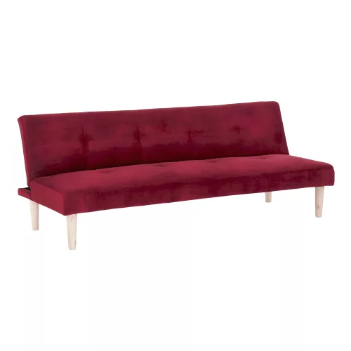 Kanapé széthúzhatós,  bordó/tölgy, ALIDA