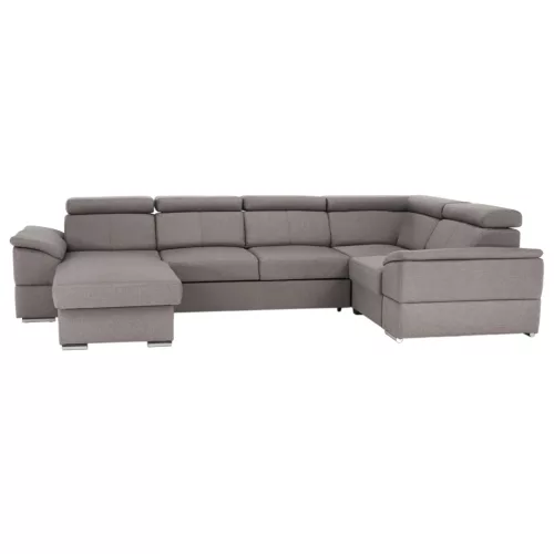 Ülőgarnitúra, szükésbarna Taupe, balos kivitel, SEGORIA ROH U