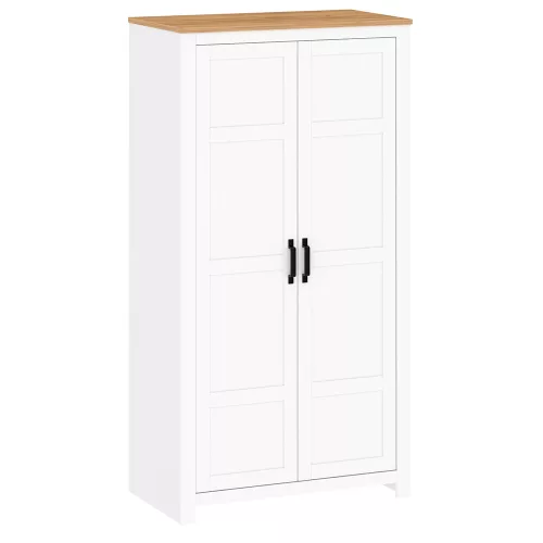 Akasztós szekrény, fehér alba/tölgy craft arany, LANZETTE F