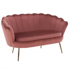   Pad Art-deco stílusban, rózsaszín Velvet anyag/gold chróm-arany, NOBLIN