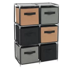   Komód szövet fiókokkal, fekete/barna/szürke, CAMILO TYP 2