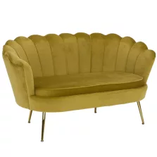   Pad Art-deco stílusban, mustár színűVelvet anyag/gold chróm-arany, NOBLIN