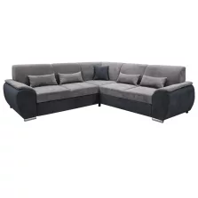   Ülőgarnitúra, sötét szürke/szürke Soro anyag, balos, kivitel, EMILY