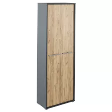   Magas szekrény polcokkal, grafit/tölgyfa artisan, RIOMA NEW TYP 05