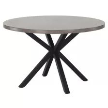 Étkezőasztal, beton/fekete, átmérő 120 cm, MEDOR
