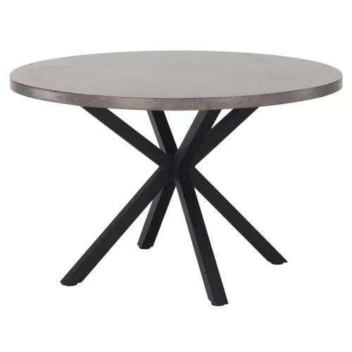 Étkezőasztal, beton/fekete, átmérő 120 cm, MEDOR