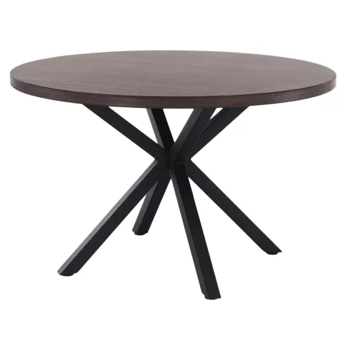 Étkezőasztal, sötét tölgy/fekete, átmérő 120 cm, MEDOR