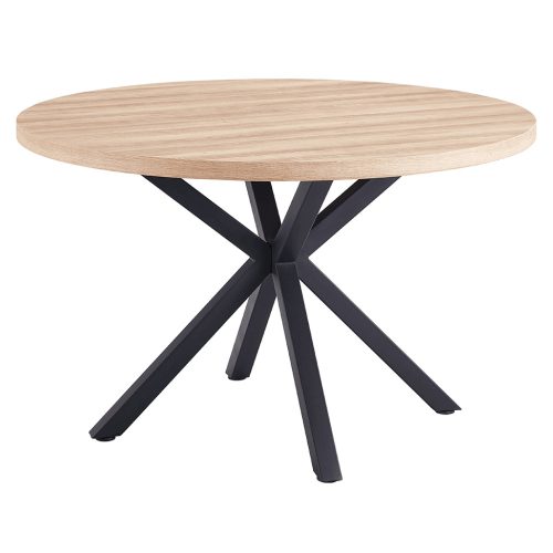 Étkezőasztal, sonoma tölgy/fekete, átmérő 120 cm, MEDOR