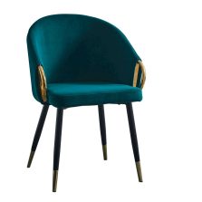   Dizájn fotel, smaragd velvet szövet/gold króm arany, DONKO