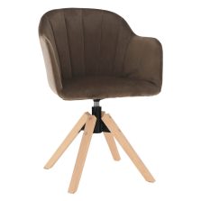   Forgószék, Velvet szövet, szürkésbarna taupe/bükk, DALIO