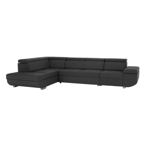 Ülőgarnitúra, sötétszürke, szövet Stark, balos, MAVIS