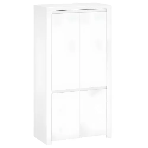 Szekrény 4D, fehér fényes, LINDY