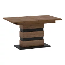   Széthúzható étkezőasztal, bolzano tölgy/fekete, 140-180x86 cm, DELIS S