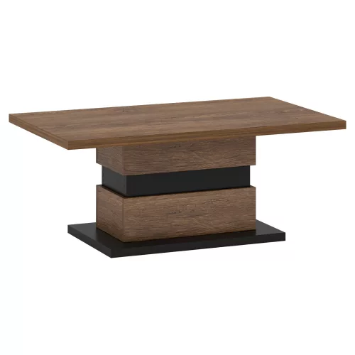 Dohányzóasztal, bolzano tölgy/fekete, DELIS T