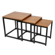   Három kisasztalból álló szett, dió/ fekete, KASTLER NEW TYP 3