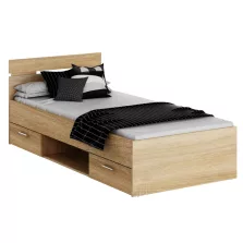 Ágykeret, 90x200, sonoma tölgyfa, MICHIGAN NEW