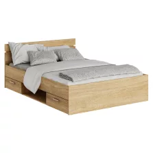Ágykeret, 140x200, sonoma tölgyfa, MICHIGAN NEW