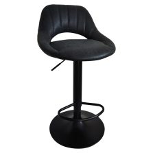   Bárszék, fekete szövet csiszolt bőr hatással, LORASA NEW