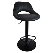   Bárszék, fekete szövet csiszolt bőr hatással, LORASA NEW