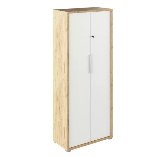 Szekrény zárral, artisan tölgy/fehér, RIOMA  TYP 31