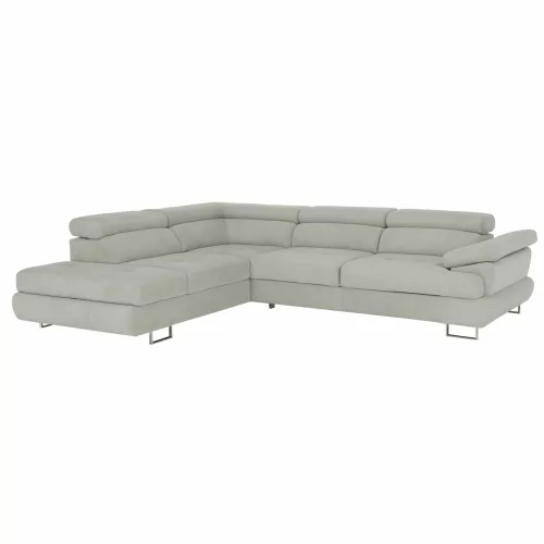 Ülőgarnitúra, világos szürke, szövet, balos, BUTON P